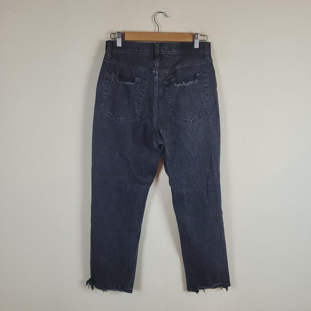 Abercrombie & Fitch Jeans 28 6S Black Denim Faded Ultra High Rise Straight Ankle - Picture 3 of 9
